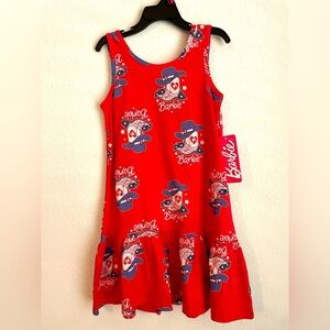 Barbie Red and Blue Kids Casual Dress size S 6/6X-NWT